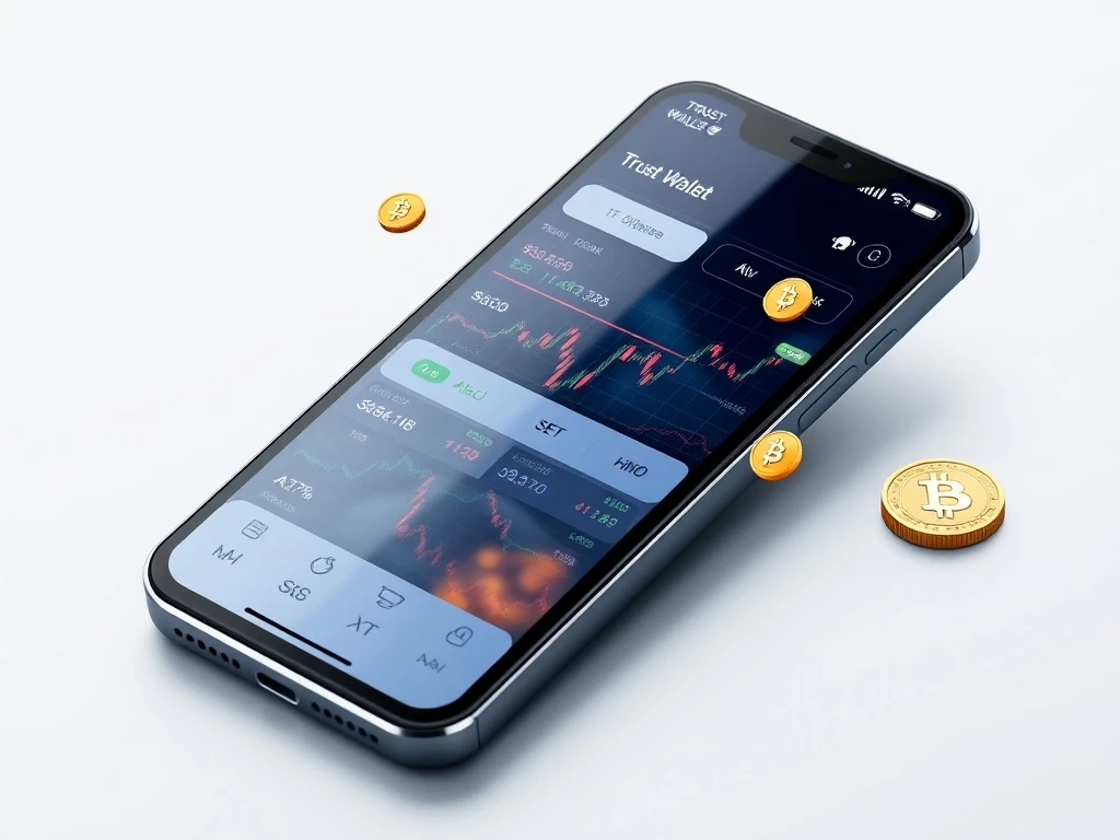 Trust Wallet mobile interface displaying tokenized stocks trading with seamless blockchain integration