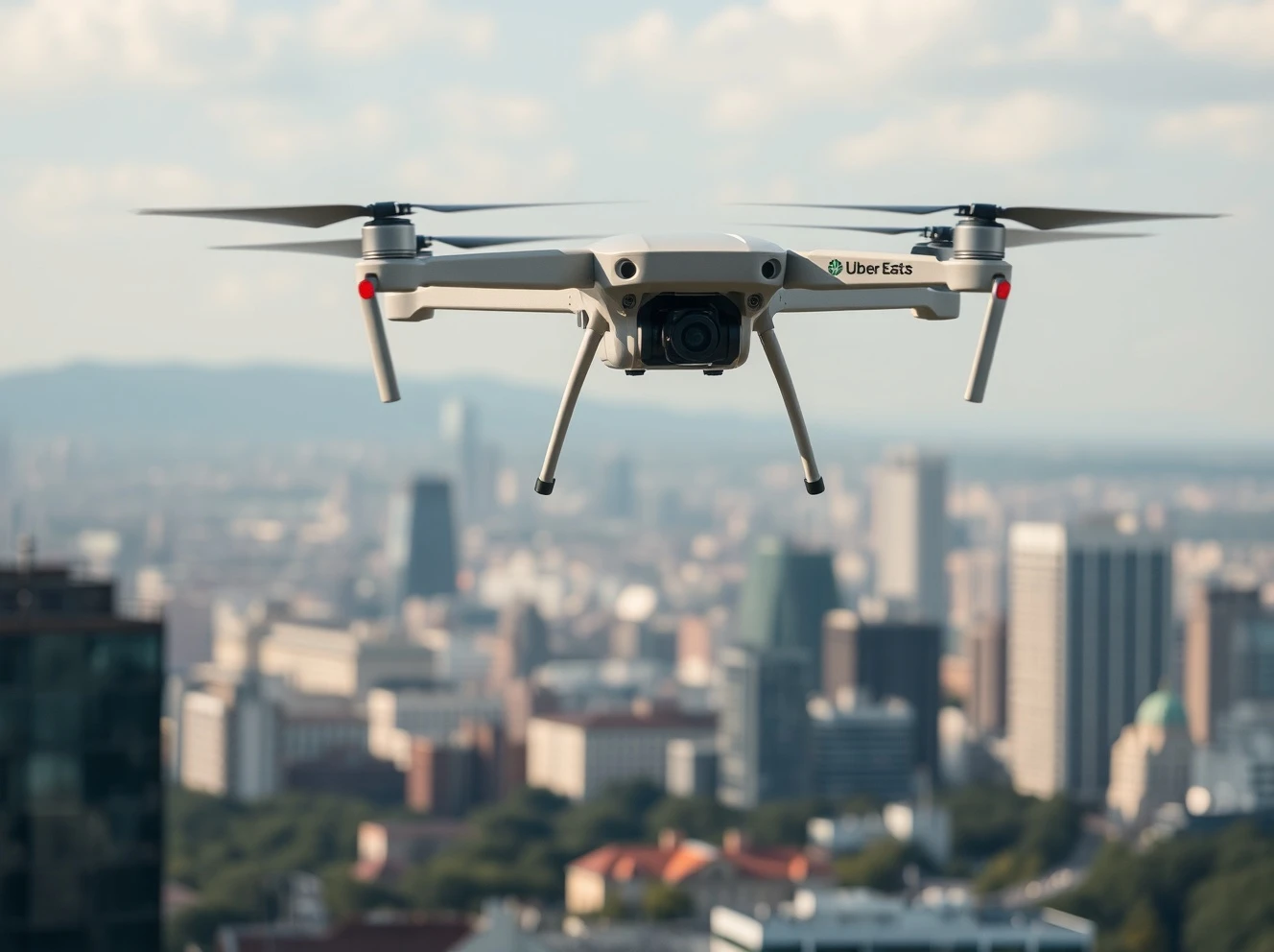 Uber drone delivery service showcasing modern food transportation technology