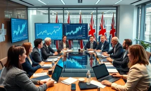 UK business growth strategy meeting with government officials and corporate executives discussing economic expansion