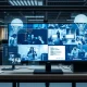 Bossware monitoring employee computer activity in modern workplace setting