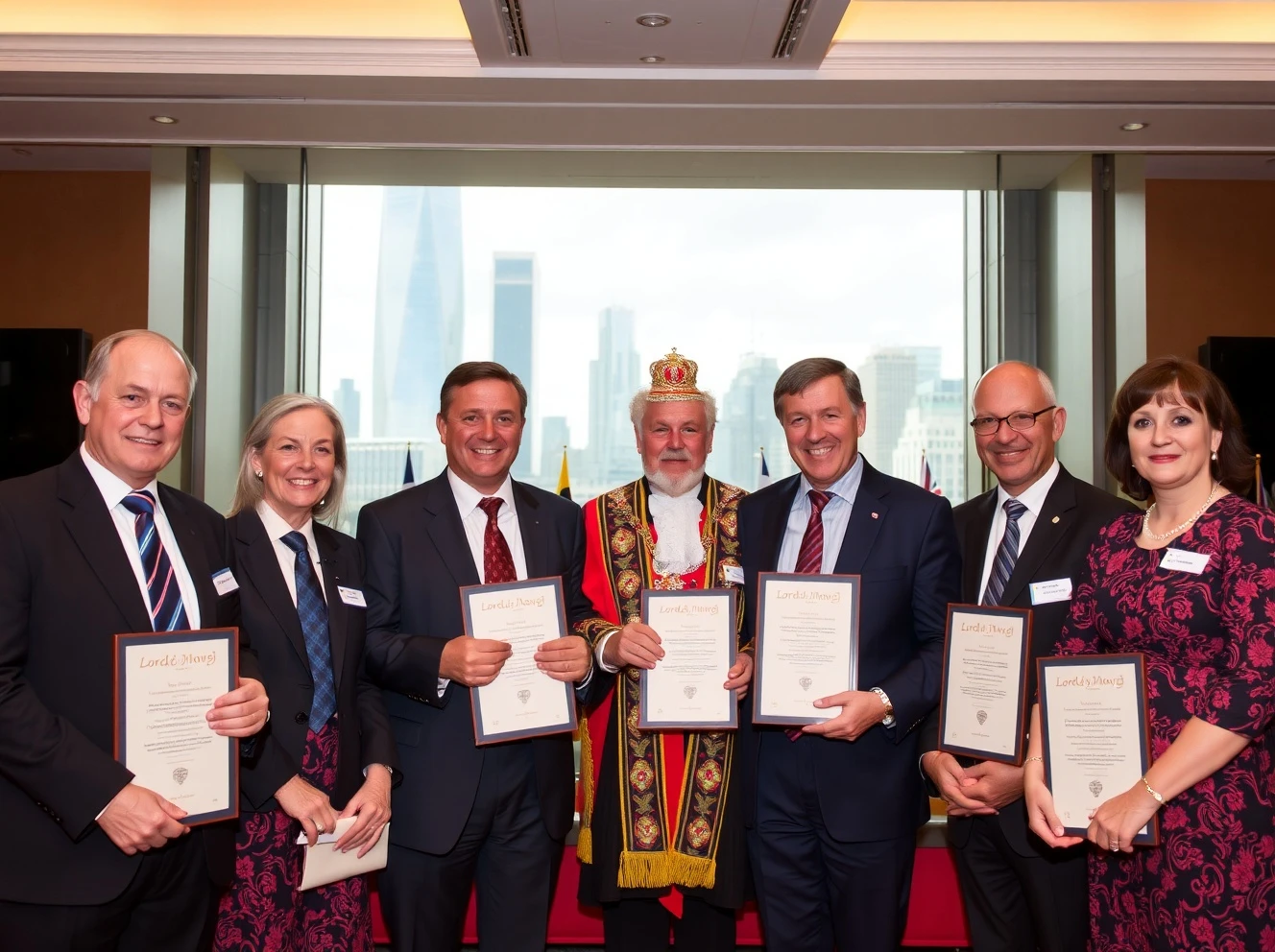 Lord Mayor presenting UK innovation awards to business leaders in prestigious ceremony