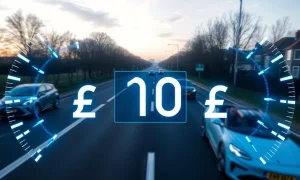 UK pay-per-mile tax proposal showing road pricing system for electric vehicles