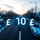 UK pay-per-mile tax proposal showing road pricing system for electric vehicles