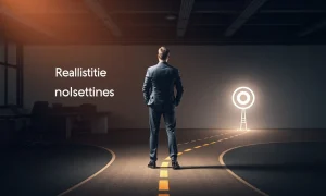 Business leader overcoming unrealistic goals with achievable milestones