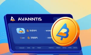 Upbit exchange platform showcasing the new Avantis listing with multiple trading options