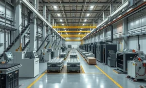 Failed US battery manufacturing facility showing empty production lines and abandoned equipment