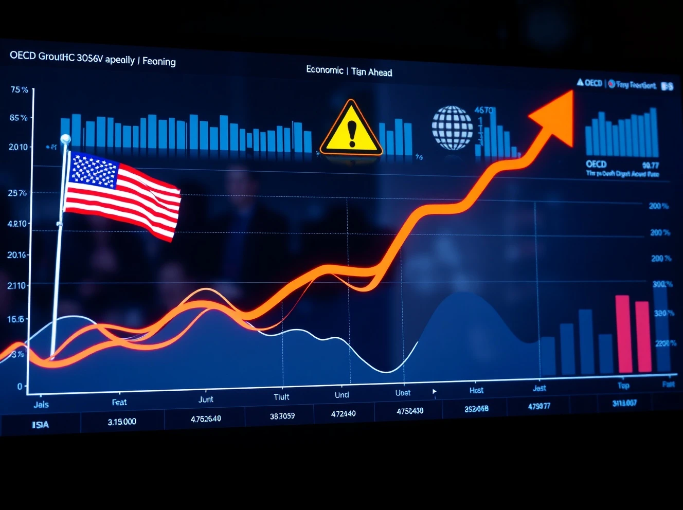 OECD forecast showing US economic growth with 2026 warning indicators