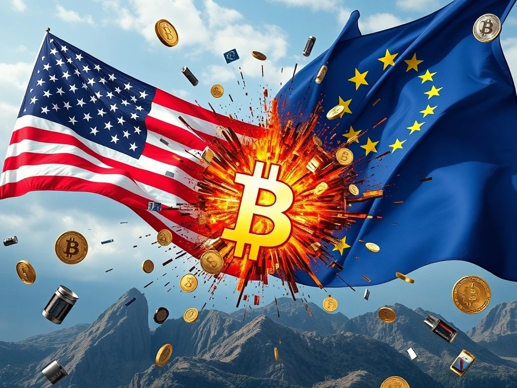 US and EU digital asset policies discussion with blockchain technology background