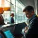 US government decision impacting airline consumer rights at airport counter scene