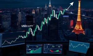 Bank of America USD/JPY forecast showing currency pair reaching 155 target