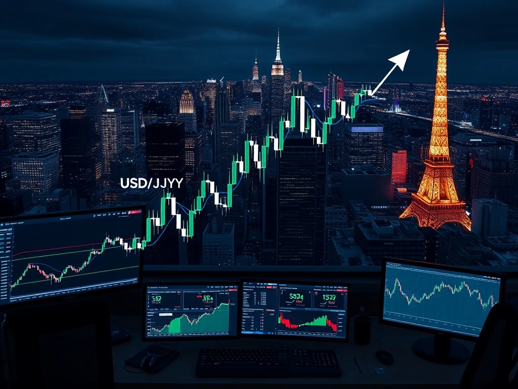 Bank of America USD/JPY forecast showing currency pair reaching 155 target