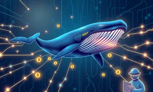 Massive USDT whale transfer moving between cryptocurrency exchange and anonymous digital wallet