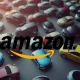 Amazon and Hertz logos merging above a diverse fleet of pre-owned vehicles, illustrating their groundbreaking collaboration in the used car market.