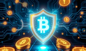 DeFi security protection against phishing attack with digital shield safeguarding cryptocurrency assets