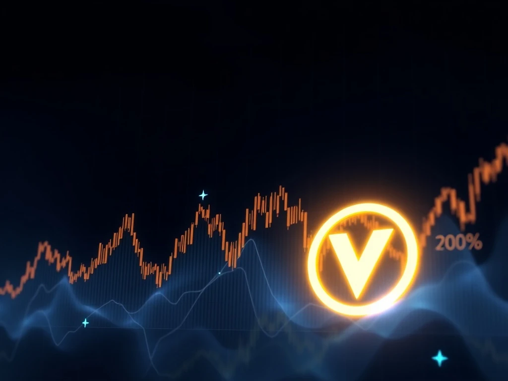 VET cryptocurrency price chart showing dramatic 106% surge amid market volatility