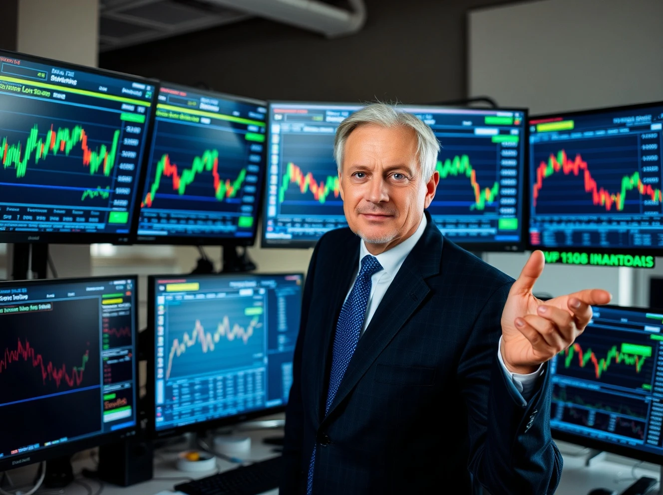Veteran analyst presenting surprising Apple stock analysis with market charts and data visualization