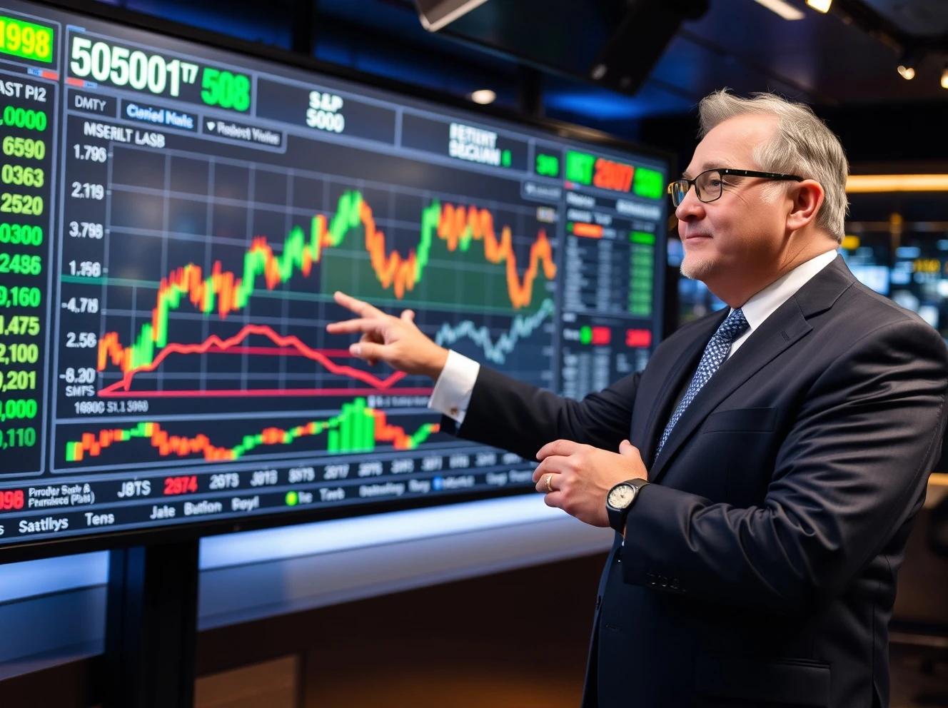 Veteran economist presenting surprising S&P 500 forecast with market analysis charts