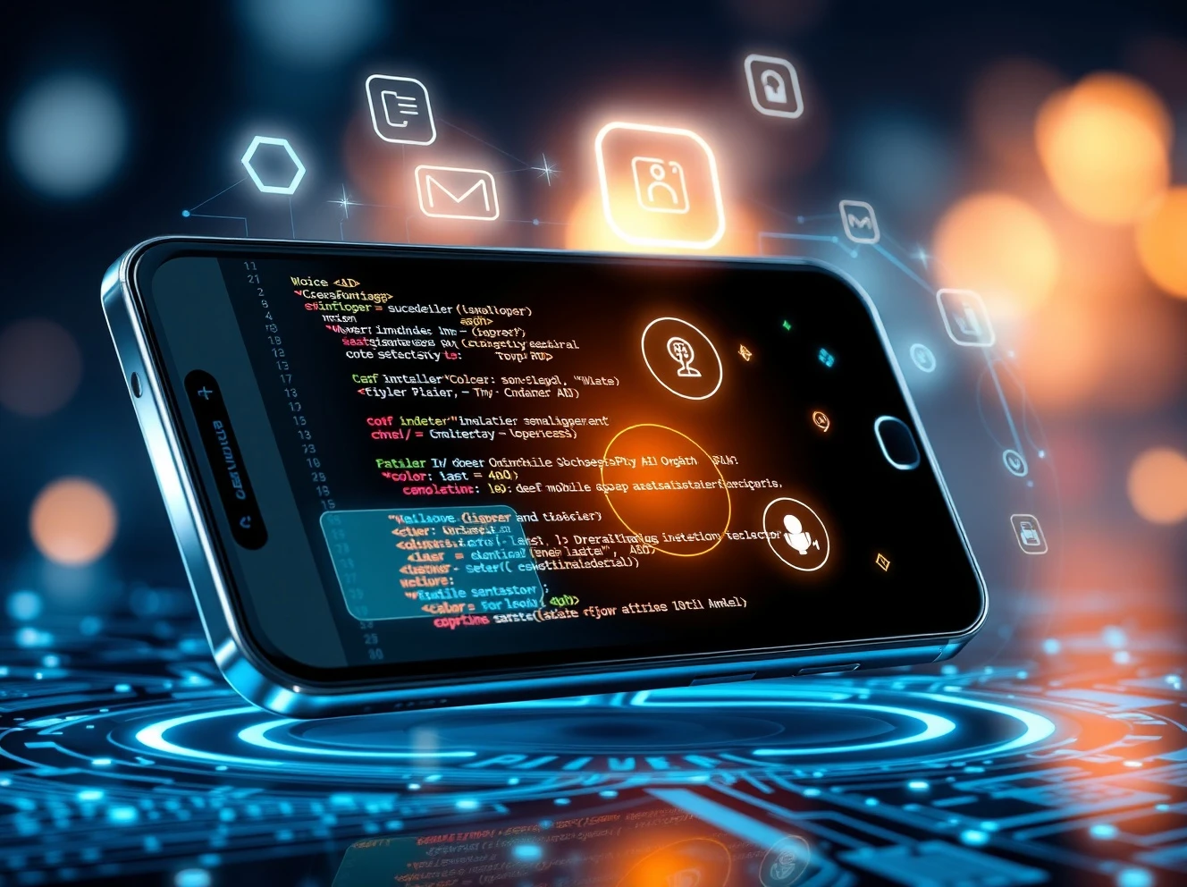 Vibe coding interface on mobile device showing AI-generated code creation process