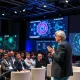 Vinod Khosla discussing AI predictions at StockPil Disrupt 2025 conference