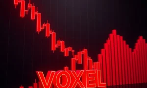 VOXEL cryptocurrency dramatic price collapse chart showing massive sell-off and market deterioration