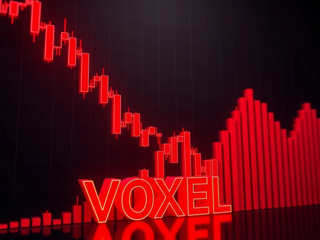 VOXEL cryptocurrency dramatic price collapse chart showing massive sell-off and market deterioration