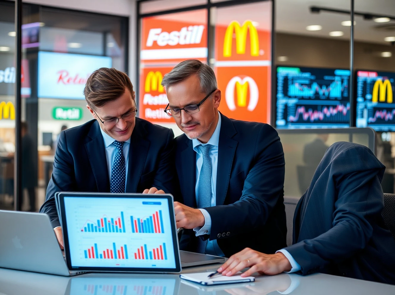 Corporate executives analyzing critical consumer spending trends data during business strategy meeting