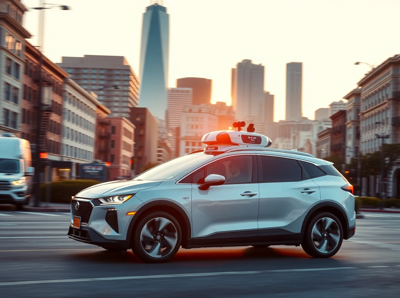 Waymo self-driving technology demonstration in urban environment