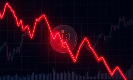 WBETH price decline chart showing sharp cryptocurrency drop with technical indicators