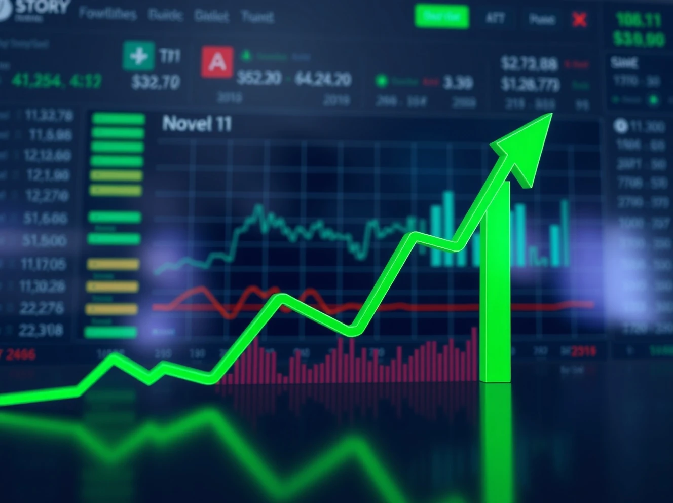 Stock market climbing upward trend showing financial growth and investor confidence