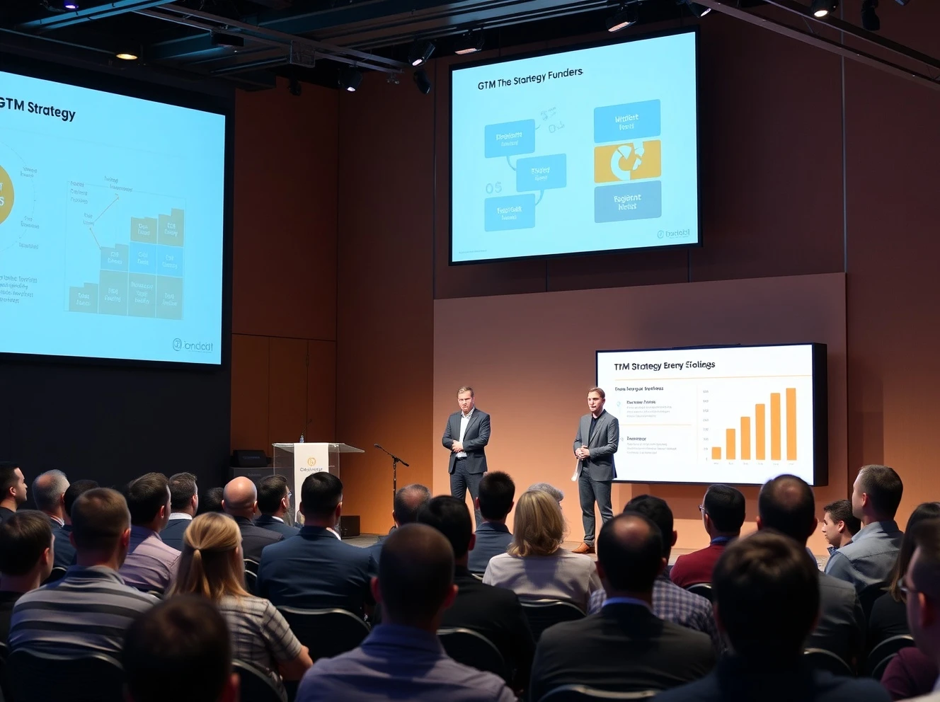 Experts presenting winning GTM strategy at StockPil Disrupt conference for startup growth