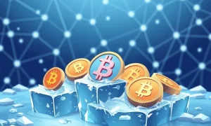 WLFI token frozen in blockchain ice block showing governance risks