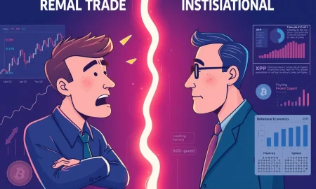 Behavioral economics analysis of XRP market dynamics showing institutional vs retail investor psychology