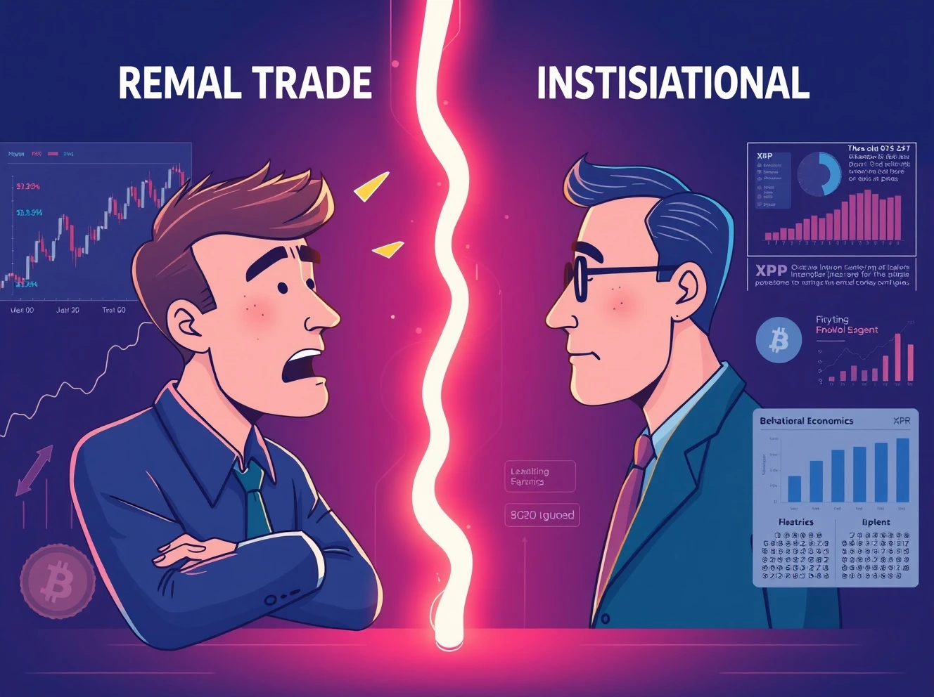 Behavioral economics analysis of XRP market dynamics showing institutional vs retail investor psychology