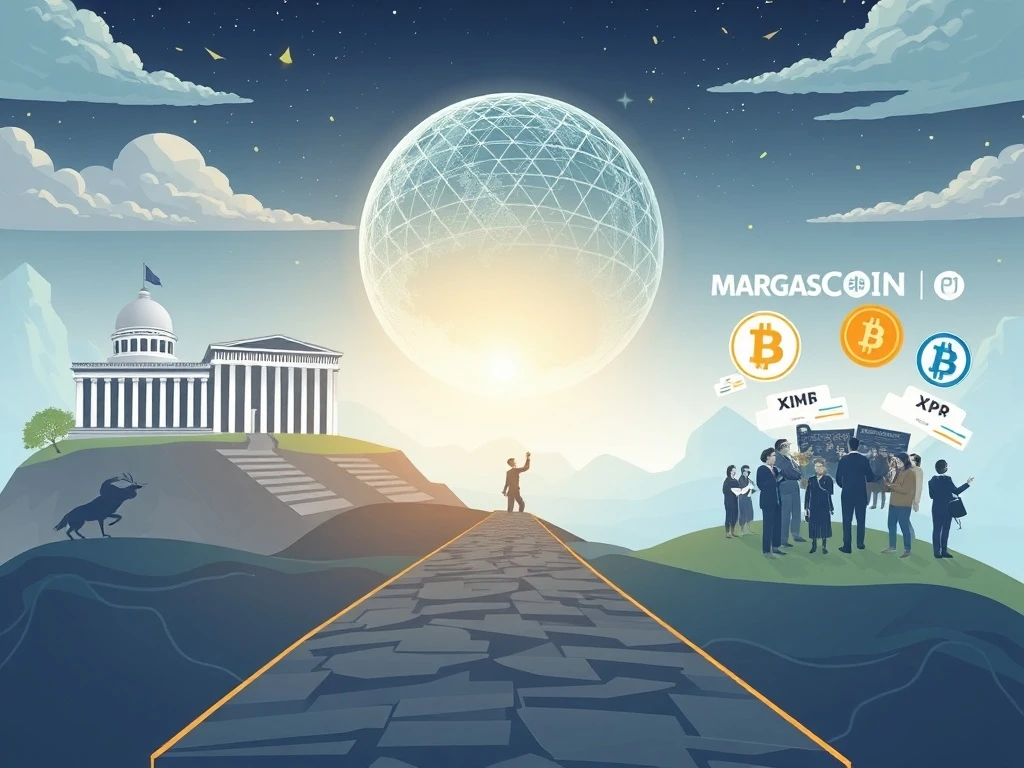 XRP ETF institutional investment versus meme coin speculation crossroads visualization