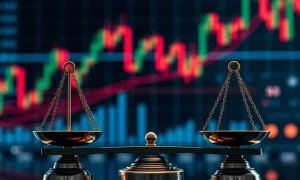 XRP news coverage showing price chart breaking through key resistance levels with regulatory decision impact