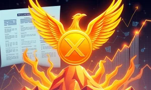 XRP news today showing cryptocurrency regulatory victory and market resurgence with rising price charts