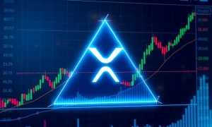 XRP pattern analysis showing symmetrical triangle formation and potential breakout toward $4.50 target