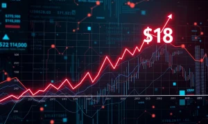 XRP price chart analysis showing potential surge to $18 target with technical indicators
