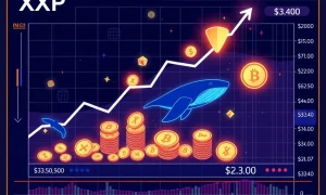 XRP price chart showing bullish breakout pattern with key resistance levels and whale accumulation signals