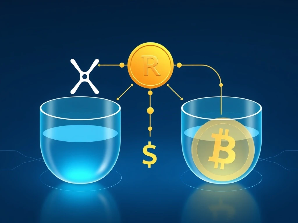XRP-RLUSD AMM liquidity pools balancing cryptocurrency volatility with stablecoin security in DeFi ecosystem