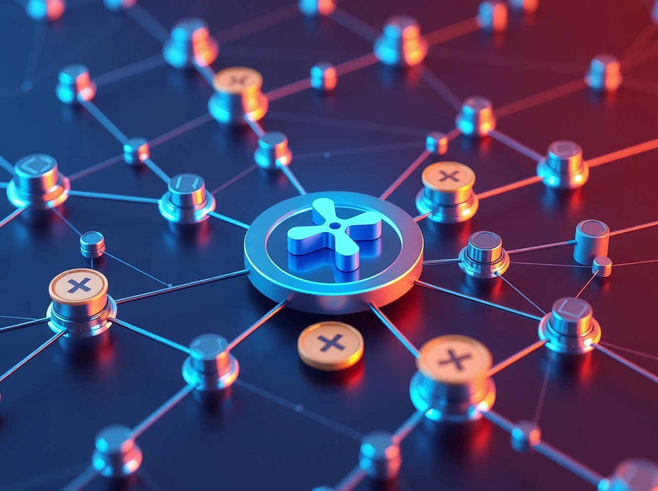 XRP supply concentration visualization showing centralized token distribution and institutional control mechanisms