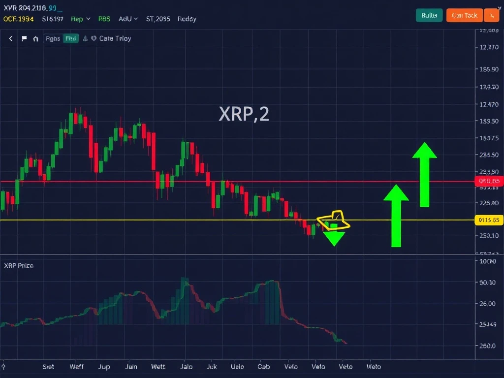 XRP support level analysis showing potential bullish reversal patterns and market indicators