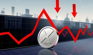 XRP volatility analysis showing political cryptocurrency risks and market downturn warning