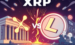 XRP vs Litecoin comparison showing institutional adoption versus community-driven cryptocurrency value