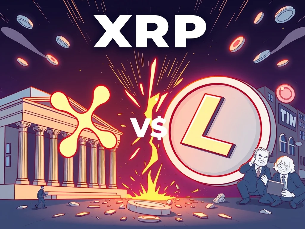 XRP vs Litecoin comparison showing institutional adoption versus community-driven cryptocurrency value