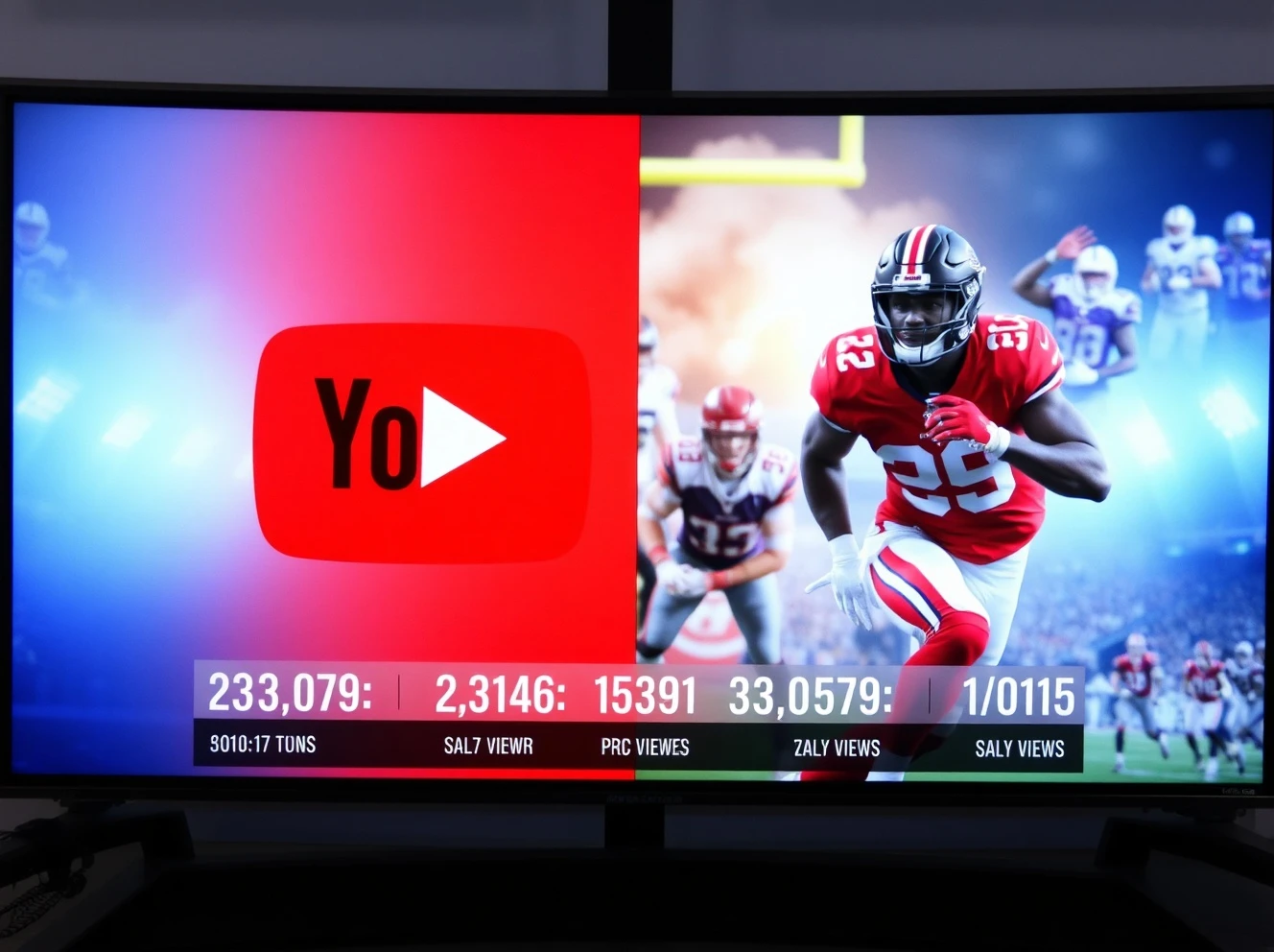 YouTube NFL broadcast showcasing global viewership record with live game action