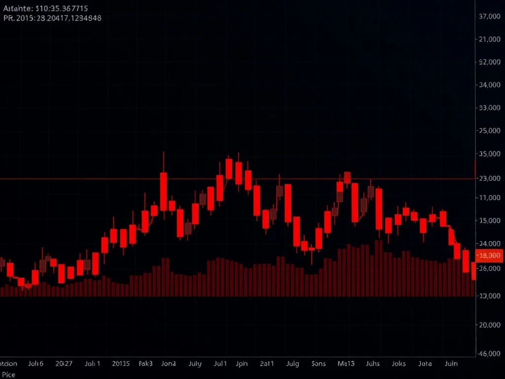Dramatic ZEC price drop showing extreme cryptocurrency market volatility