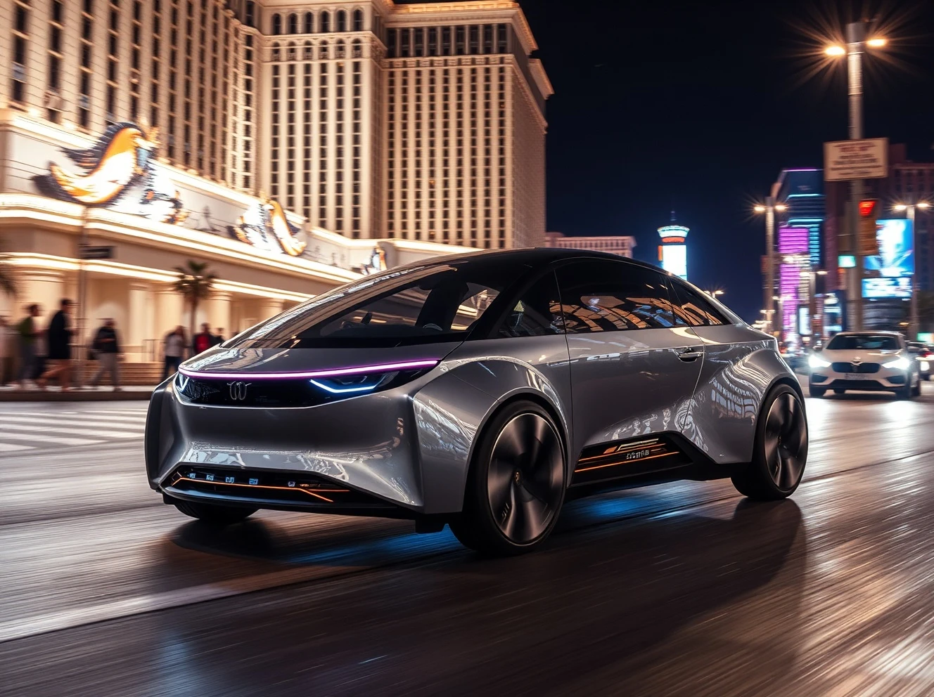 Zoox robotaxi service vehicle navigating urban environment without traditional controls