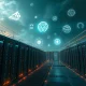 Massive AI infrastructure data centers powering artificial intelligence revolution with advanced computing systems