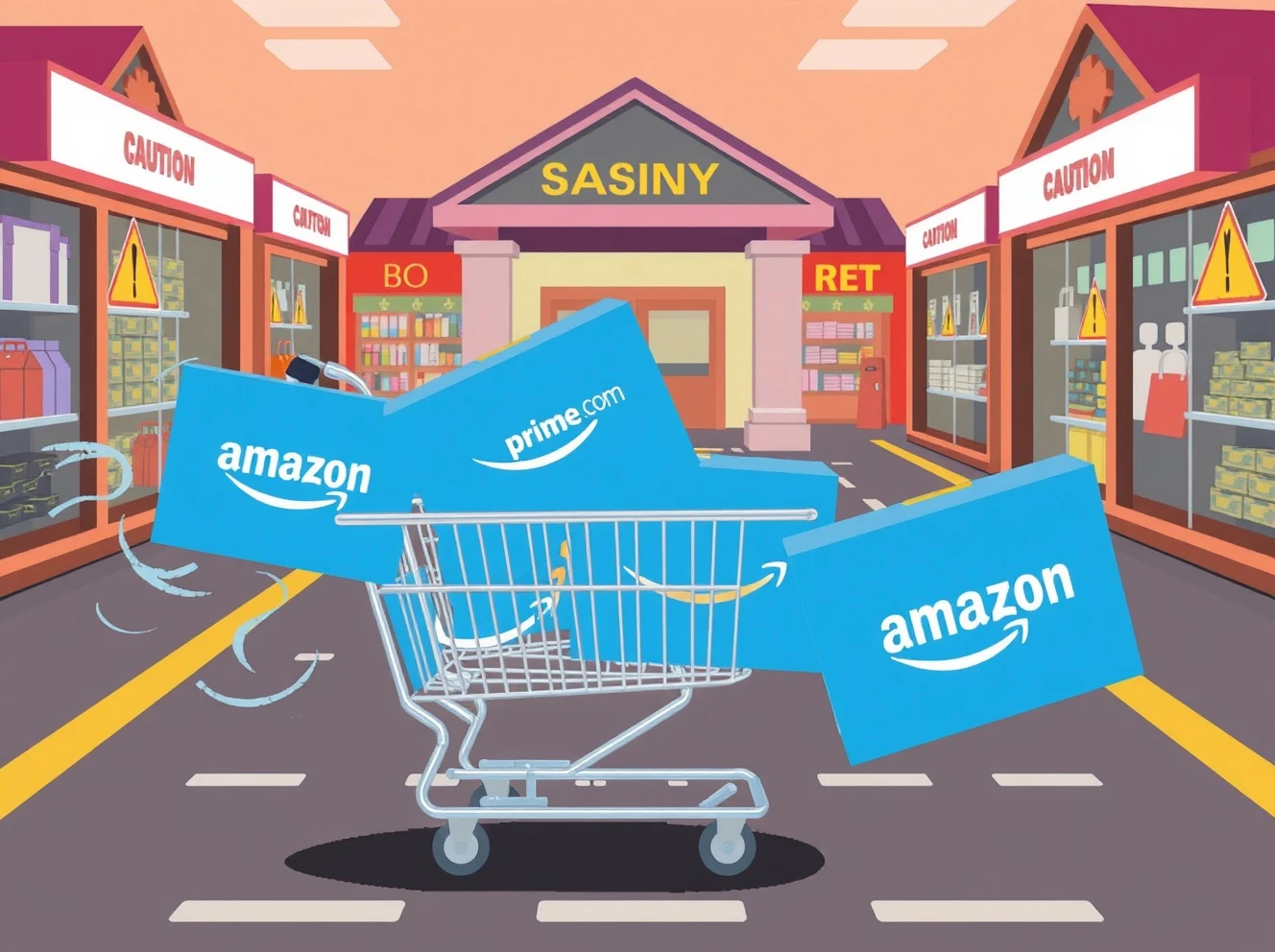 Amazon Prime shoppers changing retail landscape with delivery boxes and shopping trends